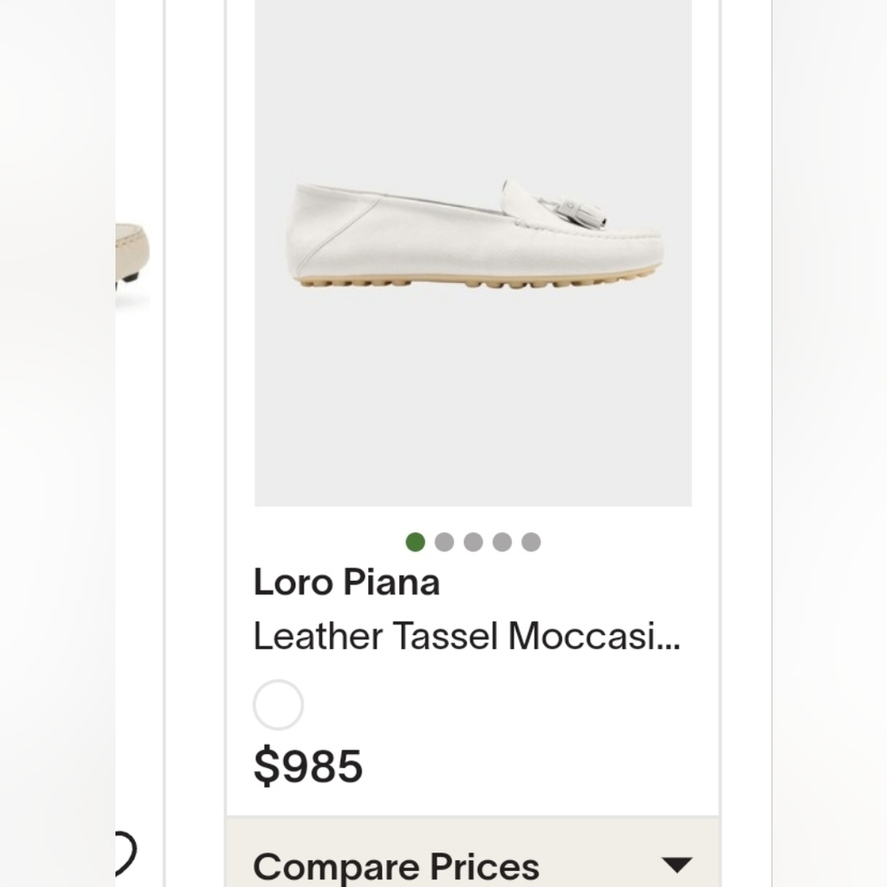 Tod's Italy Made 37 7 White Leather Tassel Driving Moccasins Flats Shoes - Picture 15 of 15